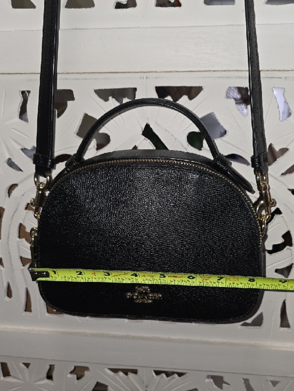 Coach Black Pebbled Leather Mini Dome Crossbody - Picture 4 of 11